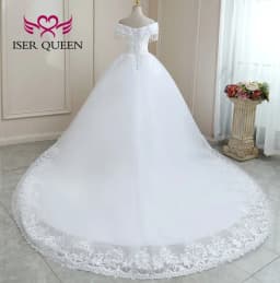 Customized Crystal Beaded Tassel Wedding Dress 2026 Ball Gown Pretty Lace Plus Size Europe Style Bride Dress For Woman WX0268