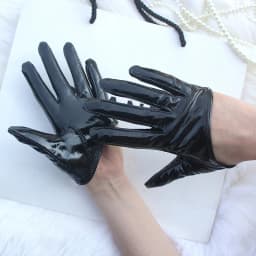 Sunscreen Gloves Women's Single Genuine Leather Half-palm Gloves Real Sheepskin Stage Show Driving gloves No Lining