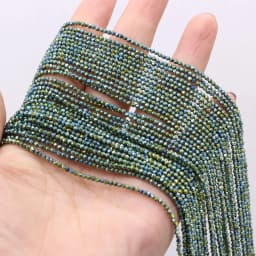 5pcsNatural Stone Crystal Color Plated Faceted Small Bead Multicolor 38CM Beaded Fashion DIY Necklace Bracelet CharmJewelry Gift