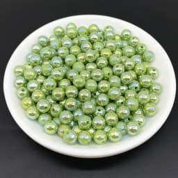6 8 10mm AB Color Plating Acrylic Beads Loose Spacer Round Garment Jewelry Making DIY #RoLi