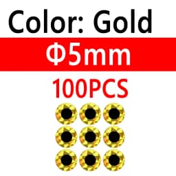 100pcs 2D Metal Jigs Lure DIY Fish Eyes Holographic Flat Fishing Fly Eyes Sticker for Slow Jigging Fishing Lure Baits 3mm-12mm