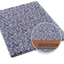 Teramila Grid Pattern Navy Blue Floral Plain Cotton Printed Patchwork Cloth Fabric for Art Sewing DIY Handmade Crafts Needlework