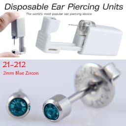 1PC Sterile Disposable No Pain Ear Piercer device Ear Cartilage Piercing Gun Tool Kit Unit Built In CZ Birthstone Earring Stud