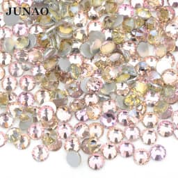 JUNAO 100 Gross Wholesale SS6 8 10 12 16 20 30 AB Glass Rhinestone Bulk Flatback Crystals Round Nail Strass Stone For DIY