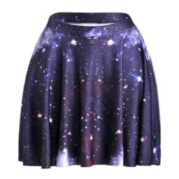 Women's Blue Starry Sky Galaxy Printed Cheering Squad Tutu Skater, Mini Pleated Skirt, Sexy Girl, New Summer