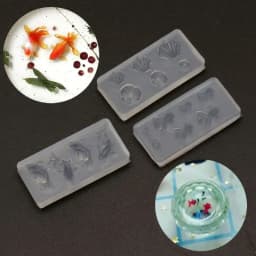 3Pc Epoxy Resin Mold Diy Goldfish Lotus Leaf Earrring Necklace Pendant Silicone Molds Resin Jewelry Mold Set Jewelry Making Tool