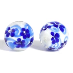 1PC 20mm Round Multicolor Glass Beads Style Flower Lampwork Beads For Women DIY Making Bracelets Vintage Party Jewelry Gifts