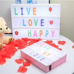 A4 A5 A6 Size LED Combination Night Light Box Lamp DIY Black/Colorful Letters Cards USB AA Battery Cinema Lightbox White Pink