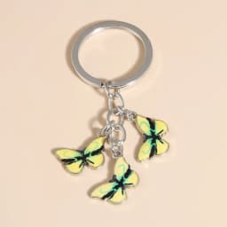 Cute Keychain Colorful Butterfly Key Ring Enamel Flying Animals Key Chains For Women Girls Handbag Accessorie Handmade Jewelry