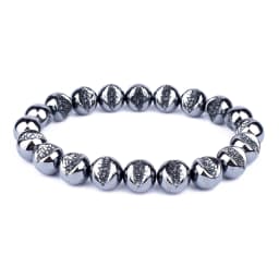 Weight Loss No Magnetic Therapy Bracelet For Men Women Geometric Black Hematite Stone Beads Stretch Health Care Bracelet Jewelry