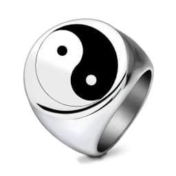 New Arrival Stainless Steel Pun Chia Tai Chi Yin Yang Gossip Ring For Men Fashion Finger Statement Jewelry Party Wholesale
