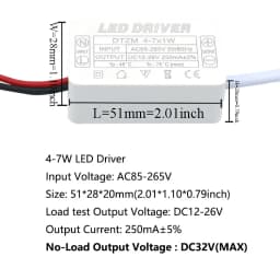 LED Driver 250mA 1-3W 3-5W 4-7W 8-12W 12-18W 18-25W 25-36W LED Power Supply Unit 250mA AC90-265V Lighting Transformers For LEDs