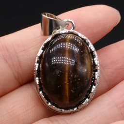 Natural Stone Pendant Egg-Shaped Lace Pendant Rose Quartz/Malachite/Lapis Lazuli/Agates For Jewelry Making DIY Necklace Earrings