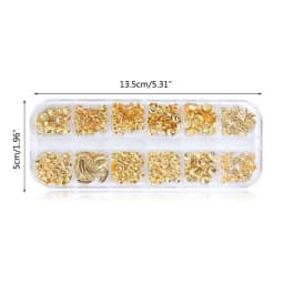 12 Grids/Box Mixed Glitter Metal Nail Art Decoration Starfish Shell Sun Coconut Tree Epoxy Resin Filling Material DIY