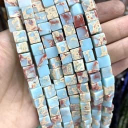 8*8mm Natural Square Agates Tiger Eye Turquoises Amazonite Crystal Jades Stone Beads For Jewelry Making DIY Bracelet Necklace