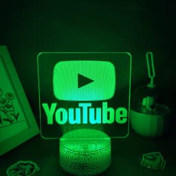 YouTube LOGO Mark Lava Lamps 3D LED RGB Neon Night Lights Cool Colorful Gift For Friends Bedroom Bedside Coffee Table Decoration
