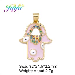 Juya DIY Jewelry Components Cz Paved Glitters Locket Heart Key Charm Pendant Accessories For Women Fashion Jewelry Making