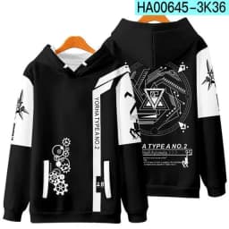 Game NieR Automata 2B YoRHa No. 2 Type B 9S YoRHa No. 9 Type S Cosplay Costume 3D Sweatshirt Men Zipper Hoodies Outwear Coat