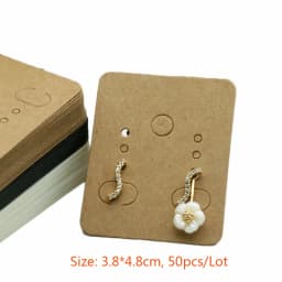 Kraft Paper Ear Stud Hang Tag Jewelry Display Card Necklace Kraft Paper Tag Ear Studs Bracelet Paper Hang Price Tag 50pcs/Lot