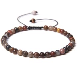 Adjustable 4MM Stone Beads Bracelet For Women Natural Agates Bangles Onyx Lapis Lazuli Woven Bracelet For New Year Gift Jewelry