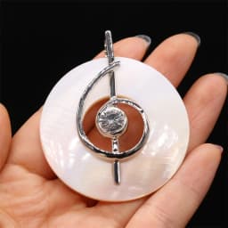 Natural Stone Shell Pendant Exquisite Round Charms For Jewelry Making Charms DIY Necklace Accessory
