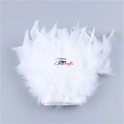 Fluffy Marabou Turkey Feathers Trims DIY Needlework Plumes On Ribbon Wedding Dress Accessories Decorative Feathers For Crafts