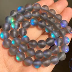 Matte Austria White Pink Crystal MoonStone Glitter Round Natural Loose Bead For Jewelry Making Diy Bracelet Necklace 6 8 10 mm