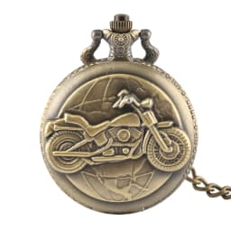 Retro Motorcycle CAR Pattern Quartz Pocket Watch Luminous LED Flash Motorbike MOTO Design Pendant Fob Watch Chain Gifts for Men