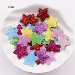 100pcs Glitter Bepowder Nonwoven Kawaii Various Shapes Felt Fabric Patchs DIY Cloth Appliques Bow Embellishments Wedding Craft