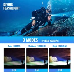 SOFIRN SD05 Scuba Diving Flashlight XHP50.2 21700 Lantern 3000lm IPX8 Waterproof Magnetic Ring Orange Peel Reflector 18650 Torch