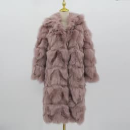 Ppink java QC19036 real fur coat women winter fashion jacket long coat real fox fur fur coat new available hot sale
