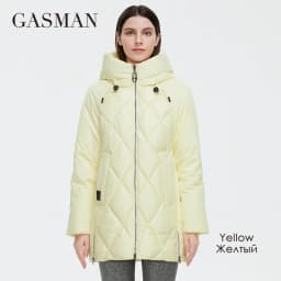 GASMAN 2022 Winter down jacket collection Fashion Solid Stand-up collar Women Coat Elegance Hooded Women's jackets 8198