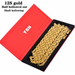 YBN Bicycle Chain Ultralight Black Gold Silver Half All Hollow 10 11 12 Speed Chain MTB Mountain Road Bike Chain for Shimano