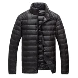 2026 Men's Lightweight Warm Coat, Winter Parkas Jacket Royal Blue Black Gray Red Green Male Light and Thin Coats