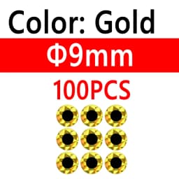 100pcs 2D Metal Jigs Lure DIY Fish Eyes Holographic Flat Fishing Fly Eyes Sticker for Slow Jigging Fishing Lure Baits 3mm-12mm