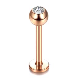 1PC Steel Gem Labret Piercings 16G Lip Ring Crystal Lip Helix Piercing Tragus Earring CZ Cartilage Stud Body Piercings Jewelry