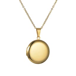 Round Photo Frame Locket Pendant Necklace Mirror Polish Stainless Steel Memorial Locket Jewelry Includes 20 Inch Chain