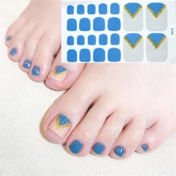 22Tips/Sheet Nail Sticker Adhesive Toenail Art Polish Tips French Glitter Sequins Nail Wraps Strips Easy Toenail Sticker