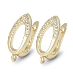 New DIY Earrings Clasps Hooks for Woman Handmade Jewelry Making Accessories Gold Color Brass Zircon Earrings Hook