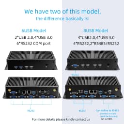 Intel Core I7-5500U I5-4200U Mini PC with 2xNIC LAN 6DB9 RS232 Support Linux Pfsense Computer for Industrial Windows10 Ready