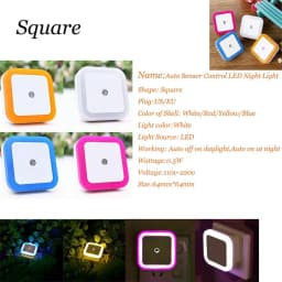Mini Cute Wall Plug-in LED Night Light Auto Sensor Bedside Lamp For Bedroom Kid's Room Hallway Corridor Stairs EU/US 110V 220V