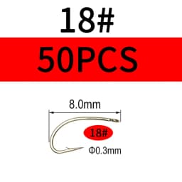 Vampfly 50PCS/100PCS Scud Midge Nymph Caddis Fly Tying Hooks Dry Fly /Wet Fly Hook Bronze Color For Tying Fresh Water Flies
