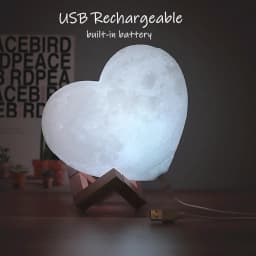 Customized Heart Shape Moon Lamp 3D print Personalized Photo Text Lunar USB Charging Night Lamp Custom gift