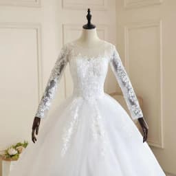 Vestido Noiva White Full Sleeve Wedding Dress With Train Princess Luxury Wedding Dress Robe De Mariee Plus Size Customized