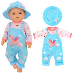 43 Cm Baby Doll Clothes Rompers for 17 Inch Baby Doll Suit Costume Set