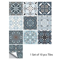 10/15/20cm Mandala Style Matte Surface Tile Sticker Peel & Stick Decoration Film For Tiles /Ground in Kitchen Wardrobe Wallpaper
