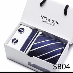 Brand 100% Silk Ties Gift box Office Men Classic Party Wedding striped 7.5cm Silk Wedding Floral Tie Necktie Handkerchief Set