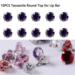 10PCS Surgical Steel Internally Threaded Lip Bar 16G Zircon Top Component For Labret Prong Zircon Ear Tragus Helix Ear Piercing