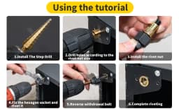 HIFESON Rivet Nut Tool Hand Nuts Riveter Rivnut Tool with Step Drill Accessory Rivet nuts for Nuts M3 M4 M5 M6 M8 M10