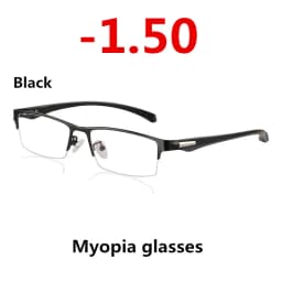 New Sun Photochromic Myopia Eyeglasses Optical Men Student Finished Myopia Eyewear Prescription Glasses Frame Half Rim -1.0 -4.0
